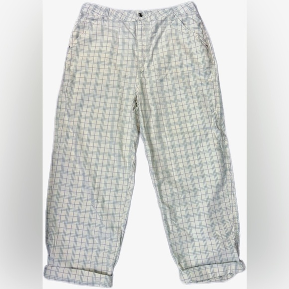 Lilac and Sage check Print Slouchy Chinos - Picture 4 of 4